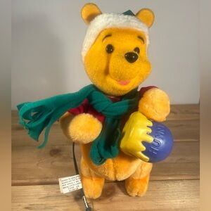 Disney Winnie the Pooh Plush Christmas Ornament Animated  Santa's Best 11" Works